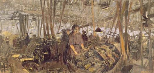 Innenraum einer Munitionsfabrik: Die Schmiede, 1916-17